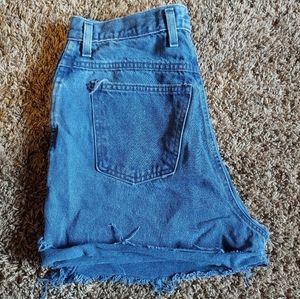 Frayed High-Waisted Jean Shorts